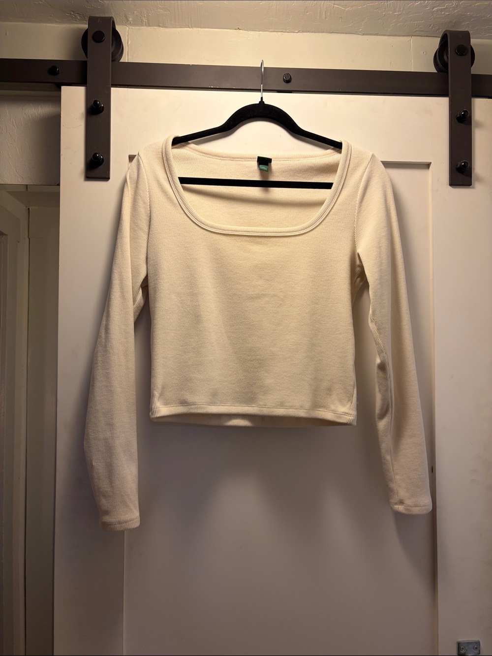 wild fable Cream Scoop-Neck Long Sleeve Top